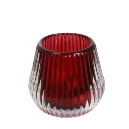 Κηροπήγιο Γυάλινο 013.814372 7,2x6,5cm Red