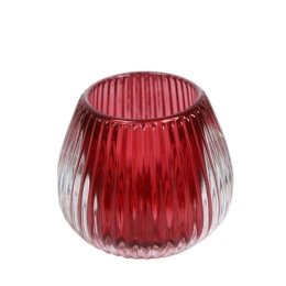 Κηροπήγιο Γυάλινο 013.814373 10,2x8,5cm Red