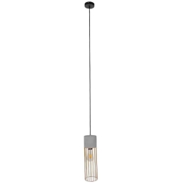 Φωτιστικό Οροφής Durant 01322 1xΕ27 Με Πλέγμα Φ12x40cm Grey-Beige GloboStar