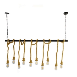 Φωτιστικό Οροφής - Ράγα Ferule 01380 10xE27 150x4x62,5cm Black-Beige GloboStar