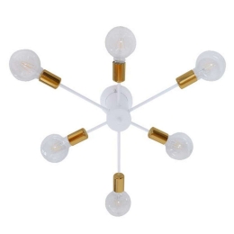 Φωτιστικό Οροφής - Πλαφονιέρα Implode 01385 6xE27 Φ58x17cm White GloboStar