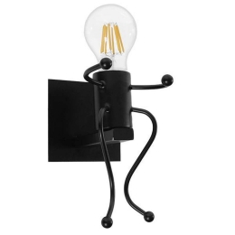 Φωτιστικό Τοίχου - Απλίκα Little Man 01388 1xE27 12x19x17cm Black GloboStar