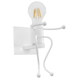 Φωτιστικό Τοίχου - Απλίκα Little Man 01389 1xE27 12x19x17cm White GloboStar