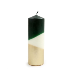 Κερί Κορμός 014.XM4275 7x20cm Green-Gold