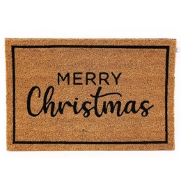 Πατάκι Εισόδου Ψάθινο Merry Christmas 014.XMN2392 60x40cm Black-Brown 40Χ60