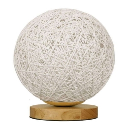 Φωτιστικό Επιτραπέζιο Ψάθινο Linton 01417 1xE27 Φ20cm White GloboStar