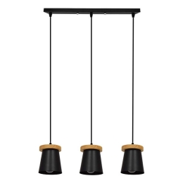 Φωτιστικό Οροφής - Ράγα Lana 01425 3xΕ27 Φ13x58x17cm Black-Beige GloboStar