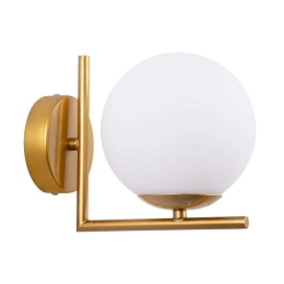 Φωτιστικό Τοίχου - Απλίκα Jada 01426 1xE27 15x21,5x18cm White-Gold GloboStar