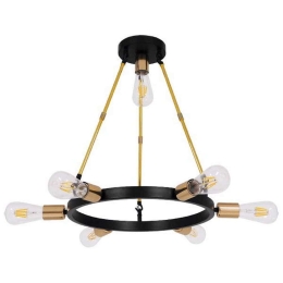 Φωτιστικό Οροφή Sailor 01445 7xE27 Φ55x55cm Black-Gold GloboStar