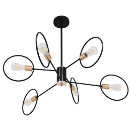 Φωτιστικό Οροφής Nexus 01446 6xE27 Φ46x74cm Black-Gold GloboStar