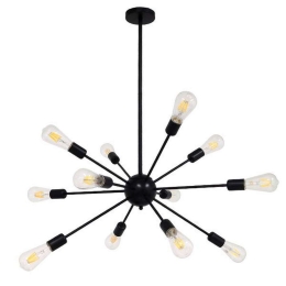 Φωτιστικό Οροφής Milano 01486 12xE27 Φ80x78cm Black GloboStar