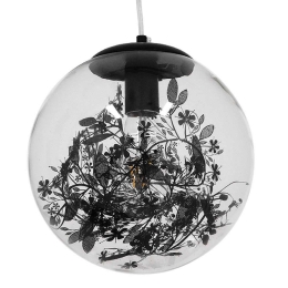 Φωτιστικό Οροφής Harper 01512 1xΕ27 Γιρλάντα Φ25x30cm Clear Black GloboStar