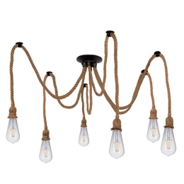 Φωτιστικό Οροφής Atrox 01547 6xΕ27 Black-Beige GloboStar