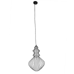 Φωτιστικό Οροφής Lily 01558 1xΕ27 Με Πλέγμα Φ40x60cm Black GloboStar