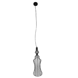 Φωτιστικό Οροφής Vicky 01559 1xΕ27 Με Πλέγμα Φ18x65cm Black GloboStar
