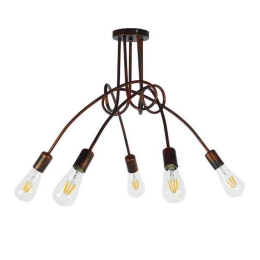 Φωτιστικό Οροφής Quarzo 01564 5xE27 Φ76x38cm Bronze GloboStar