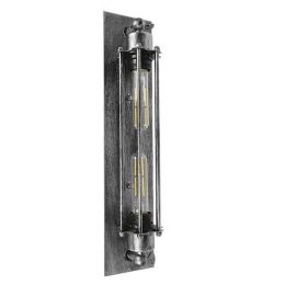 Φωτιστικό Τοίχου - Απλίκα Rebell 01567 2xE27 Με Πλέγμα 9,5x10x47cm Silver Rust GloboStar