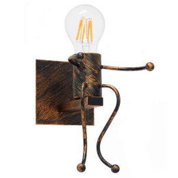 Φωτιστικό Τοίχου - Απλίκα Little Man 01592 1xE27 12x19x17cm Brown GloboStar