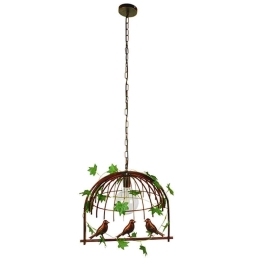 Φωτιστικό Οροφής Libellula 01642 1xΕ27 Με Πλέγμα 48,5x42x37,5cm Rust GloboStar