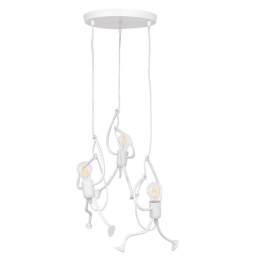 Φωτιστικό Οροφής Little Man 01654 3xΕ27 Φ45x40cm White GloboStar
