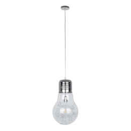 Φωτιστικό Οροφής Lamp 01677 1xΕ27 Φ30x52cm Silver-Clear GloboStar