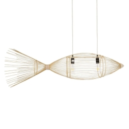 Φωτιστικό Οροφής Fish 01927 130x42x42cm 2xE27 IP20 Natural GloboStar