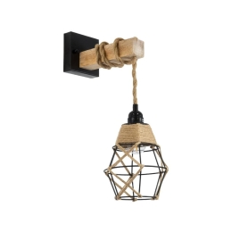 Φωτιστικό Τοίχου - Απλίκα Bellariva 01961 Boho 1xE27 IP20 10x30x43cm Black-Beige GloboStar