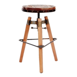 Σκαμπό Μπαρ Oldy/W-R 02-00-0653 Φ44x85cm Oak-Walnut