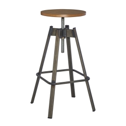 Σκαμπό Μπαρ TN-494/W 02-00-0657 Φ41x85cm Anthracite-Oak