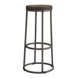 Σκαμπό Μπαρ Vino 02-00-0813 Φ42x80cm Anthracite-Walnut
