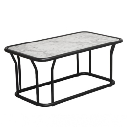 Τραπέζι Κήπου Nemo/T 02-00-0843 62x101x46cm Marble White-Black