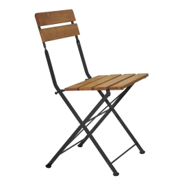 Καρέκλα Πτυσσόμενη Bistro/W 02-00-0996 49x43x85cm Black-Walnut