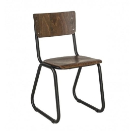 Καρέκλα School/Sled 02-00-1194 50x46x82cm Dark Walnut-Black