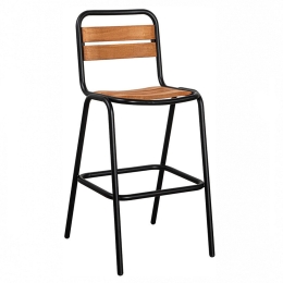 Σκαμπό Μπαρ Canyon/S-T 02-00-1360 56x52x111cm Black-Teak