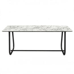 Τραπέζι Κήπου Marine/T-D 02-00-1387 189x89x77cm Marble White-Black
