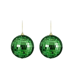 Χριστουγεννιάτικες Μπάλες Disco Mirror 02.1162266 (Σετ 2τμχ) 10cm Green