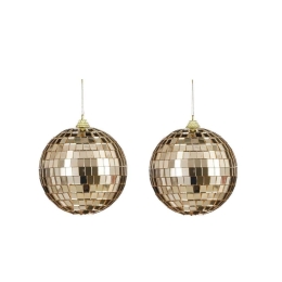Χριστουγεννιάτικες Μπάλες Disco Mirror 02.1162269 (Σετ 2τμχ) 10cm Champagne
