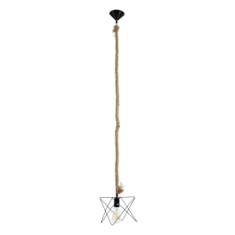 Φωτιστικό Οροφής Κρεμαστό Kazemi 02018 1xE27 IP20 18x18x17cm Black-Beige GloboStar