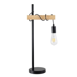 Επιτραπέζιο Φωτιστικό Mindelo 02032 1xE27 IP20 25x15x60cm Black-Beige GloboStar