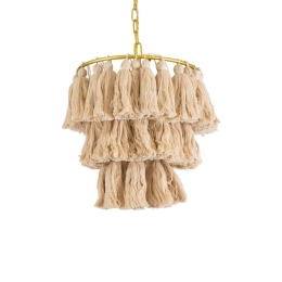 Φωτιστικό Οροφής Κρεμαστό Missoula 02084 Boho 1xE27 IP20 30x40cm Beige GloboStar