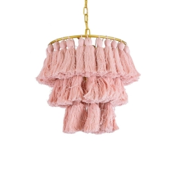 Φωτιστικό Οροφής Κρεμαστό Missoula 02086 Boho 1xE27 IP20 30x40cm Pink GloboStar