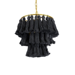 Φωτιστικό Οροφής Κρεμαστό Missoula 02087 Boho 1xE27 IP20 30x40cm Black GloboStar