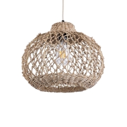 Φωτιστικό Οροφής Κρεμαστό Ecuador 02115 Boho 1xE27 IP20 35x28cm Beige GloboStar