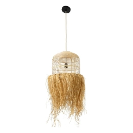Φωτιστικό Οροφής Κρεμαστό Basseterre 02162 Boho 1xE27 IP20 35x60cm Beige GloboStar
