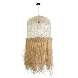 Φωτιστικό Οροφής Κρεμαστό Basseterre 02163 Boho 1xE27 IP20 70x170cm Beige GloboStar