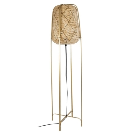 Φωτιστικό Δαπέδου Melani 02301 Boho 1xE27 IP20 40x150cm Gold-Beige GloboStar