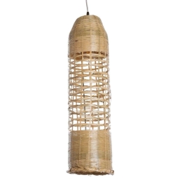 Φωτιστικό Οροφής Waikiki 02350 Φ20x80cm 1xE27 IP20 Natural GloboStar