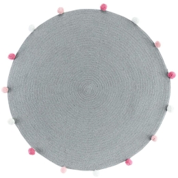 Χαλί Παιδικό Στρογγυλό 027.1609492 Grey-Pink 90X90cm Round