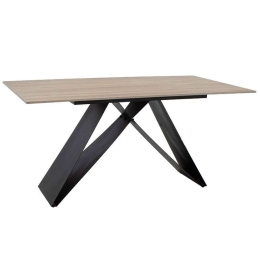 Τραπέζι Sabrina 029-000143 180x90x75cm Sonoma-Black Πέτρα,Μέταλλο