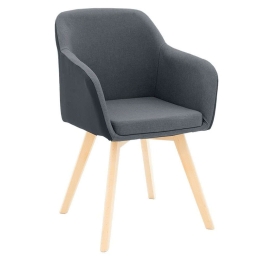 Πολυθρόνα Safira 029-000144 57x58x84cm Black-Natural Ξύλο,PU